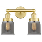 Bell Small Bathroom Vanity Light - Satin Gold / Smoked
