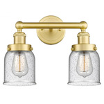 Bell Small Bathroom Vanity Light - Satin Gold / Clear Seedy