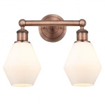 Cindyrella Small Bathroom Vanity Light - Antique Copper / Matte White
