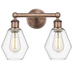 Cindyrella Small Bathroom Vanity Light - Antique Copper / Clear
