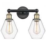 Cindyrella Small Bathroom Vanity Light - Matte Black / Antique Brass / Clear