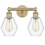 Cindyrella Small Bathroom Vanity Light - Brushed Brass / Clear