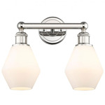 Cindyrella Small Bathroom Vanity Light - Polished Nickel / Matte White