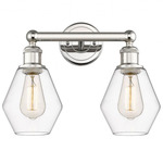 Cindyrella Small Bathroom Vanity Light - Polished Nickel / Clear