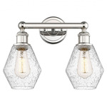 Cindyrella Small Bathroom Vanity Light - Polished Nickel / Clear Seedy