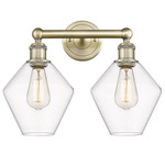 Cindyrella Medium Bathroom Vanity Light - Antique Brass / Clear