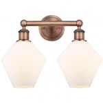 Cindyrella Medium Bathroom Vanity Light - Antique Copper / Matte White