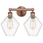 Cindyrella Medium Bathroom Vanity Light - Antique Copper / Clear