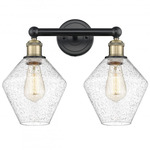 Cindyrella Medium Bathroom Vanity Light - Matte Black / Antique Brass / Clear Seedy