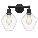 Cindyrella Medium Bathroom Vanity Light - Matte Black / Clear