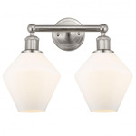 Cindyrella Medium Bathroom Vanity Light - Satin Nickel / Matte White