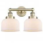 Bell Large Bathroom Vanity Light - Antique Brass / Matte White