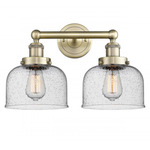 Bell Large Bathroom Vanity Light - Antique Brass / Clear Seedy