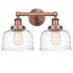 Bell Large Bathroom Vanity Light - Antique Copper / Clear Swirl