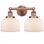 Bell Large Bathroom Vanity Light - Antique Copper / Matte White
