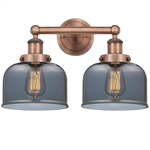 Bell Large Bathroom Vanity Light - Antique Copper / Smoked