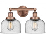 Bell Large Bathroom Vanity Light - Antique Copper / Clear Seedy