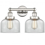 Bell Large Bathroom Vanity Light - Polished Nickel / Clear