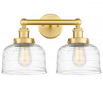 Bell Large Bathroom Vanity Light - Satin Gold / Clear Swirl