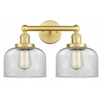 Bell Large Bathroom Vanity Light - Satin Gold / Clear