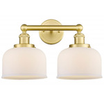 Bell Large Bathroom Vanity Light - Satin Gold / Matte White