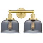Bell Large Bathroom Vanity Light - Satin Gold / Smoked