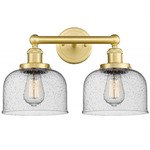 Bell Large Bathroom Vanity Light - Satin Gold / Clear Seedy