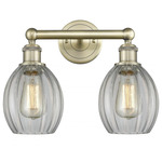 Eaton Bathroom Vanity Light - Antique Brass / Clear