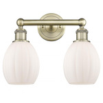 Eaton Bathroom Vanity Light - Antique Brass / Matte White