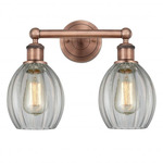 Eaton Bathroom Vanity Light - Antique Copper / Clear