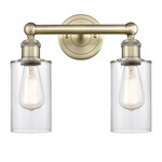 Clymer Bathroom Vanity Light - Antique Brass / Clear