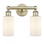 Clymer Bathroom Vanity Light - Antique Brass / Matte White
