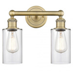 Clymer Bathroom Vanity Light - Brushed Brass / Clear