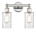 Clymer Bathroom Vanity Light - Polished Nickel / Clear