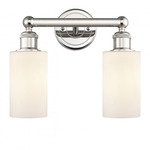 Clymer Bathroom Vanity Light - Polished Nickel / Matte White