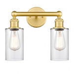 Clymer Bathroom Vanity Light - Satin Gold / Clear