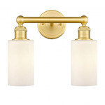 Clymer Bathroom Vanity Light - Satin Gold / Matte White
