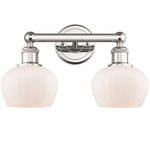 Fenton Bathroom Vanity Light - Polished Nickel / Matte White
