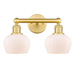 Fenton Bathroom Vanity Light - Satin Gold / Matte White
