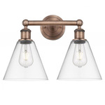 Berkshire Cone Bathroom Vanity Light - Antique Copper / Clear