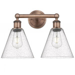 Berkshire Cone Bathroom Vanity Light - Antique Copper / Clear Seedy