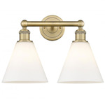 Berkshire Cone Bathroom Vanity Light - Brushed Brass / Matte White