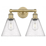 Berkshire Cone Bathroom Vanity Light - Brushed Brass / Clear Seedy