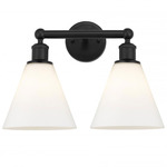 Berkshire Cone Bathroom Vanity Light - Matte Black / Matte White
