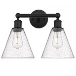 Berkshire Cone Bathroom Vanity Light - Matte Black / Clear Seedy