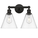 Berkshire Cone Bathroom Vanity Light - Oil Rubbed Bronze / Clear