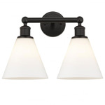 Berkshire Cone Bathroom Vanity Light - Oil Rubbed Bronze / Matte White