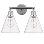 Berkshire Cone Bathroom Vanity Light - Polished Chrome / Clear