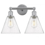 Berkshire Cone Bathroom Vanity Light - Polished Chrome / Clear Seedy