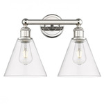 Berkshire Cone Bathroom Vanity Light - Polished Nickel / Clear